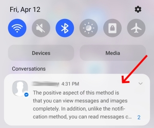 ver mensagens do Messenger a partir de notificações