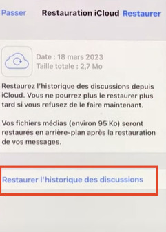 Voir les messages supprimés sur WhatsApp via iCloud