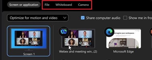 Webex 画面共有