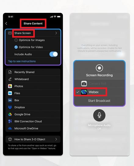 Webex Share Screen iOS