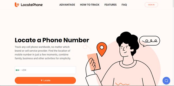 website of Locate Phone