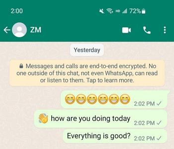 WhatsApp encrypted messages