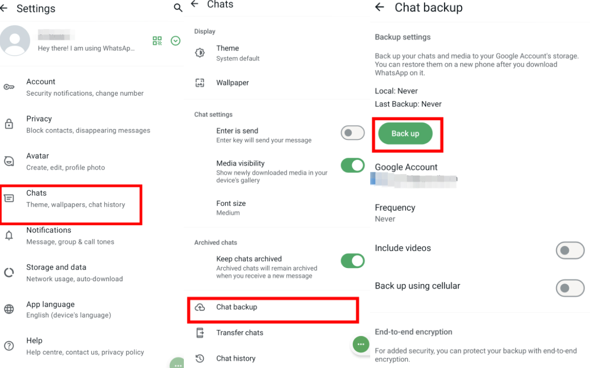 Whatsapp Google Drive Backup