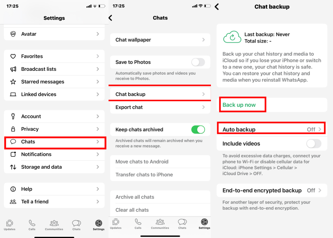 Whatsapp iCloud Backup