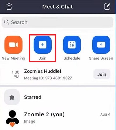 Zoom ミーティングとチャット 参加