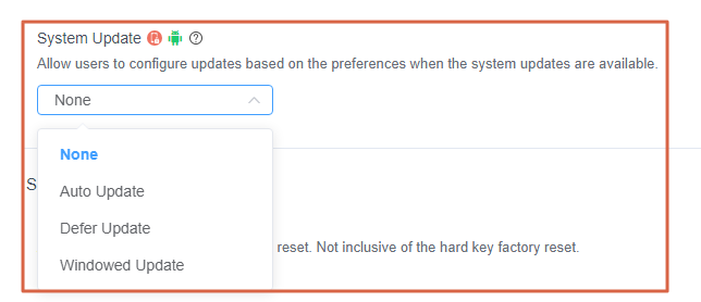 Access "System Updates" Policy Setting Section