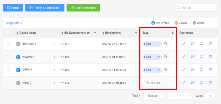 Tag Management and Filtering