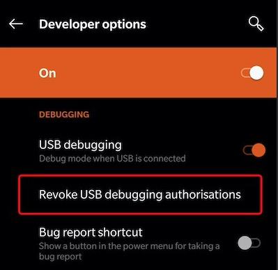 Revoke-USB-debugging-on-device