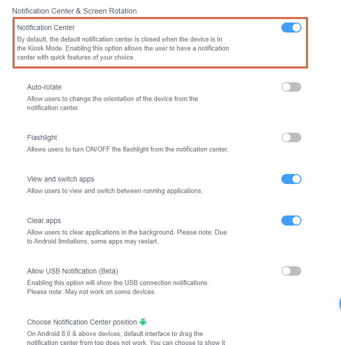 Notification Center & Screen Rotation