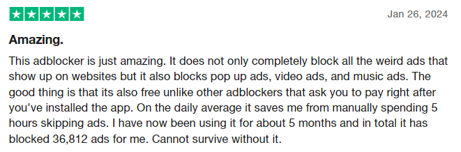 AdBlockユーザーレビュー