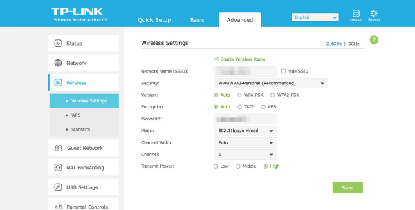 check wifi security type small