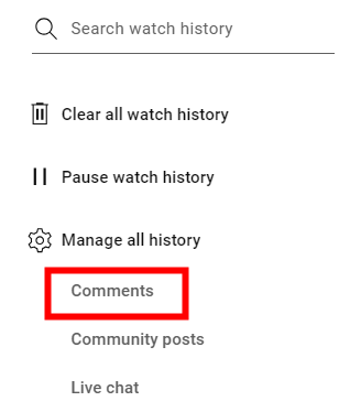 Option Commentaires de YouTube