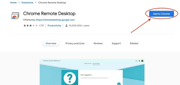 chrome remote desktop extension