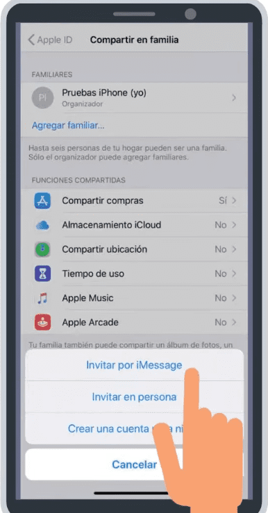 invitar por imessage