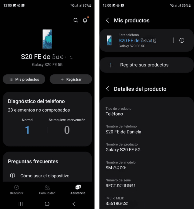 Consultar IMEI en Samsung