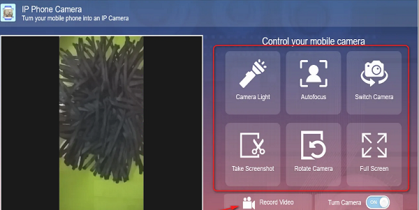 control mobile camera ip phone camera