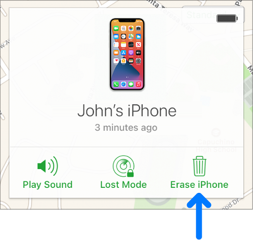 find my iphone erase data