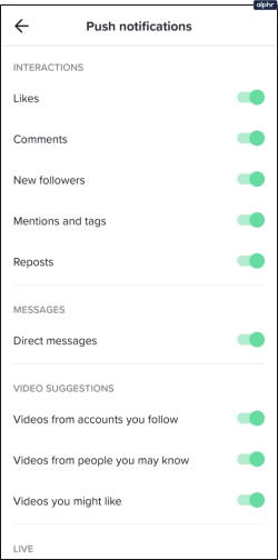 fix tiktok notifications not working