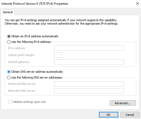 Obtain DNS server address automatically