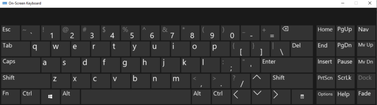 on-screen keyboard