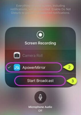 abre la app ApowerMirror en tu iPhone