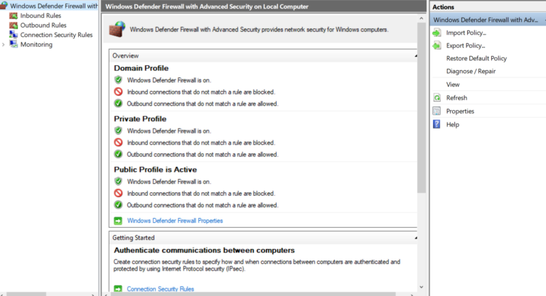 launch windows denfender firewall