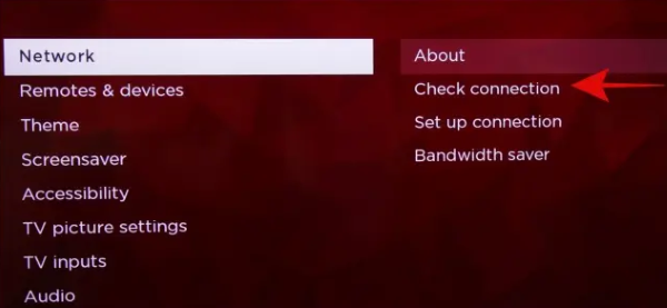 check network connection on Roku