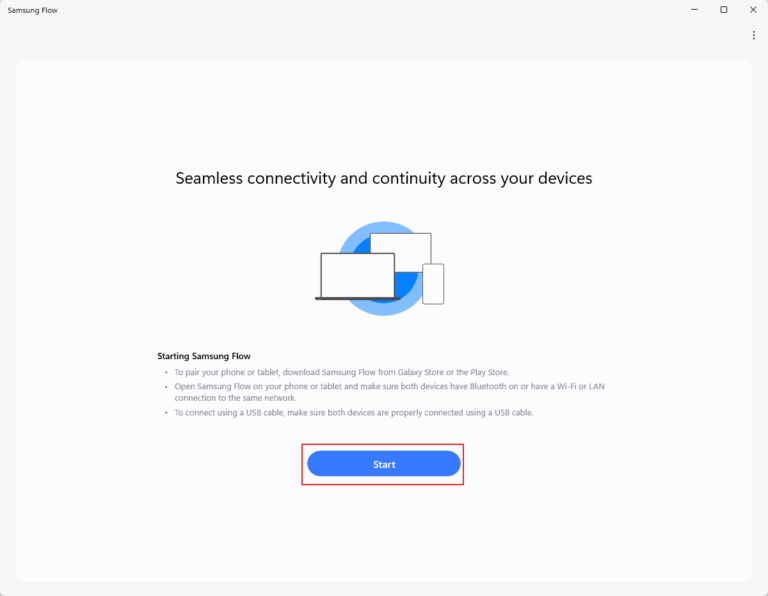 start Samsung Flow