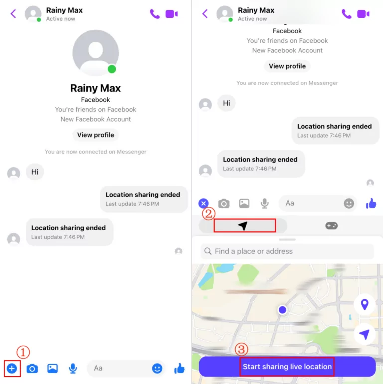 share live location on Messenger iPhone