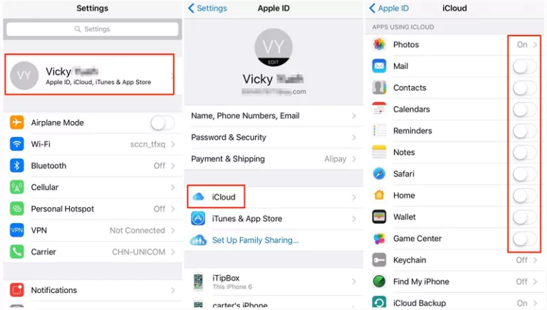 synchroniser les données iCloud