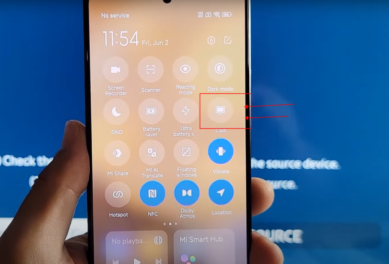 tap on cast on your xiaomi phone