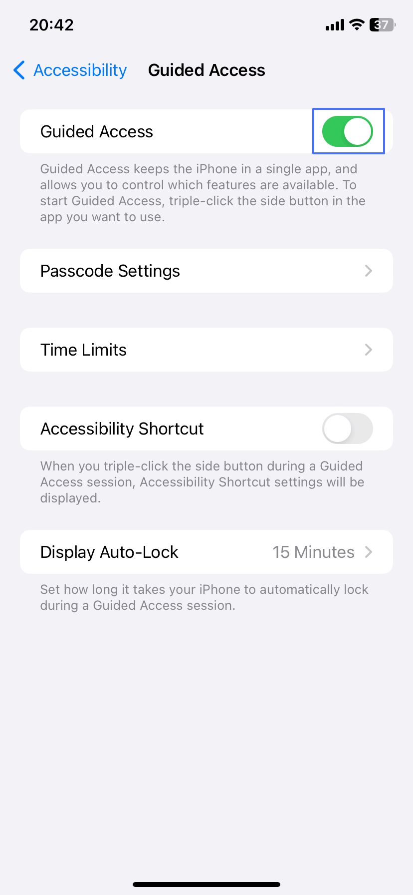 tap Passcode Setting