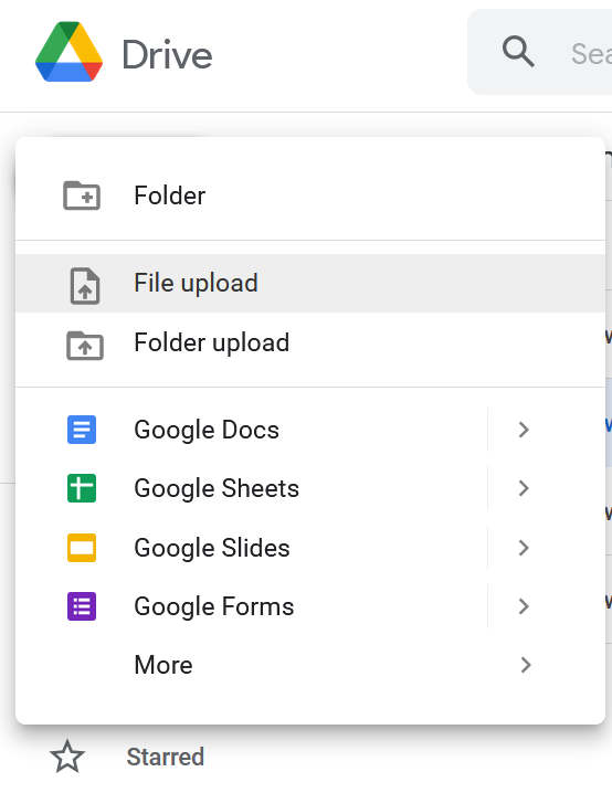 transfer files via google drive