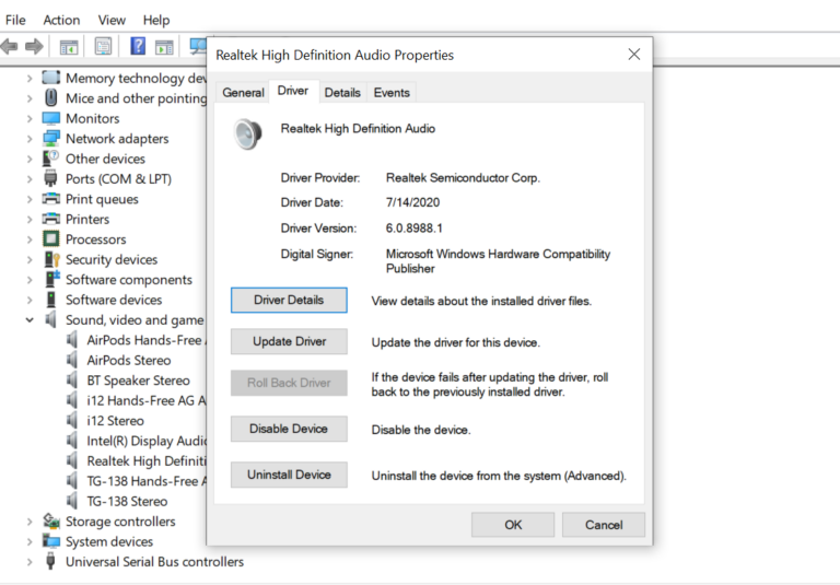 update audio driver