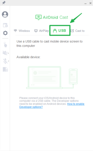 AirDroid Cast - conexión USB