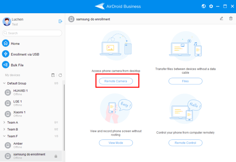 remote camera on desktop client