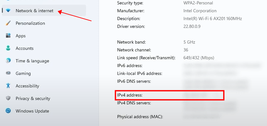 Windows 11 find IP address